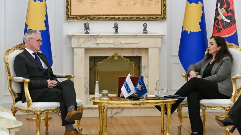 Presidentja Osmani takon ambasadorin e ri të OSBE-së në Kosovë, Gerard McGurk – flasin për bashkëpunimin dhe forcimin e demokracisë