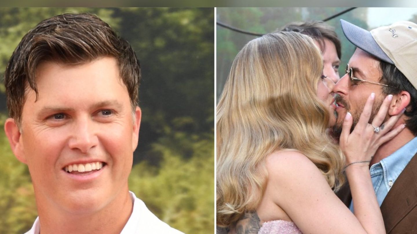 Puthjet e tapeteve të kuqe të Scarlett Johansson: Burri Colin Jost nuk sheh asnjë kërcënim