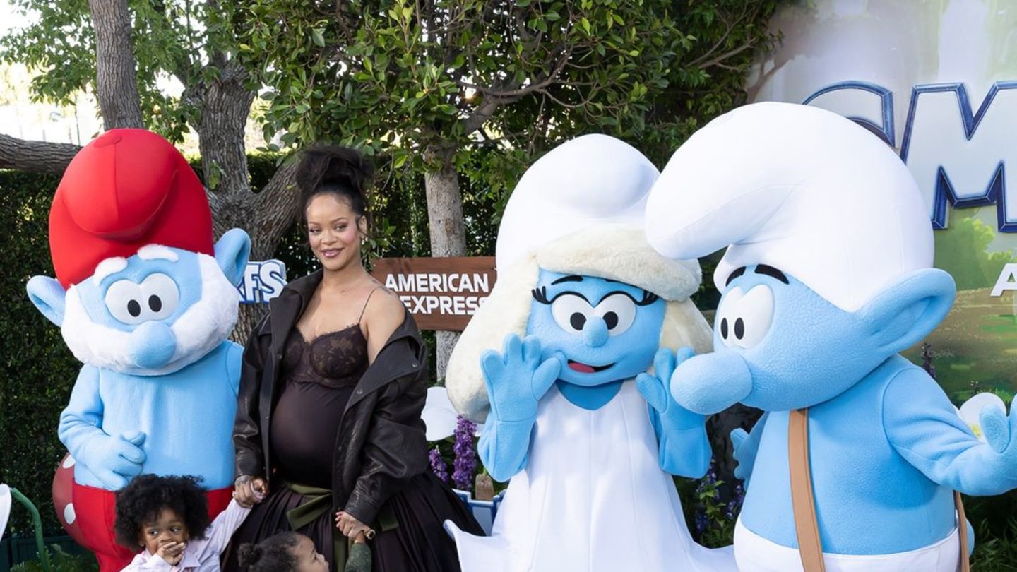 Rihanna: Me djem në premierën “Schlumpfe”