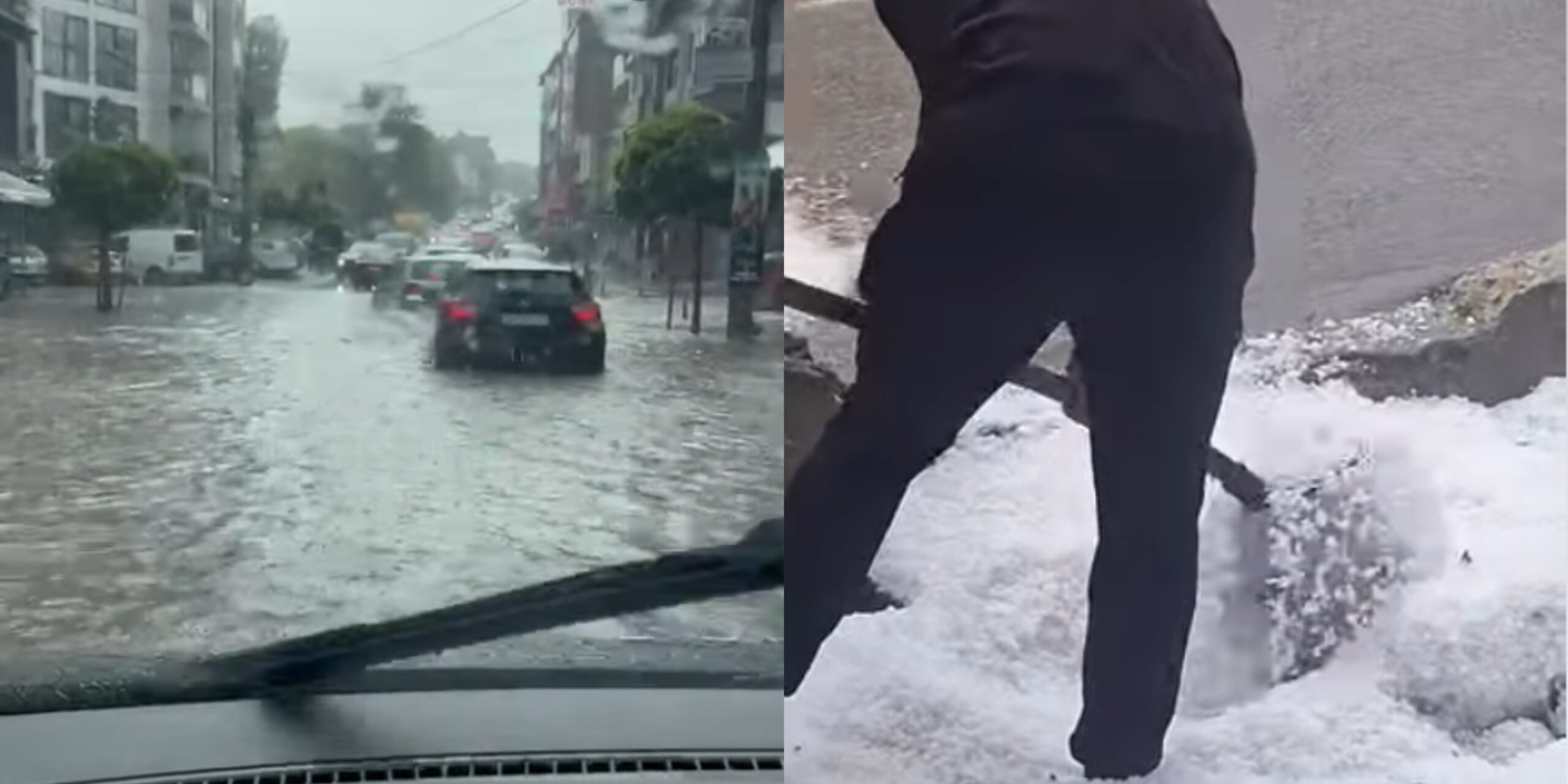 Përmbytje në Gjilan, stuhi shiu e breshëri përfshijnë edhe Ferizajn e zona tjera të vendit